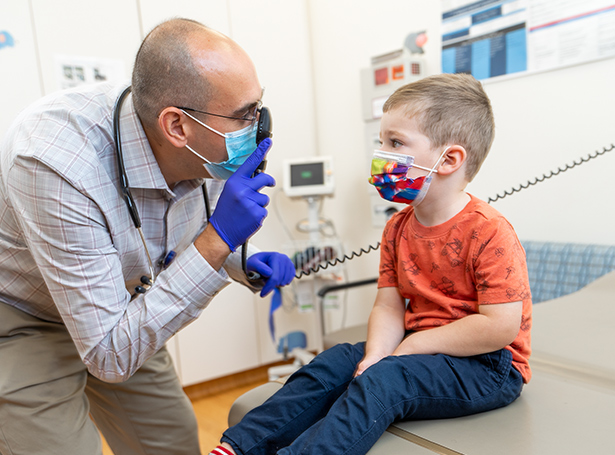 a kid getting a checkup