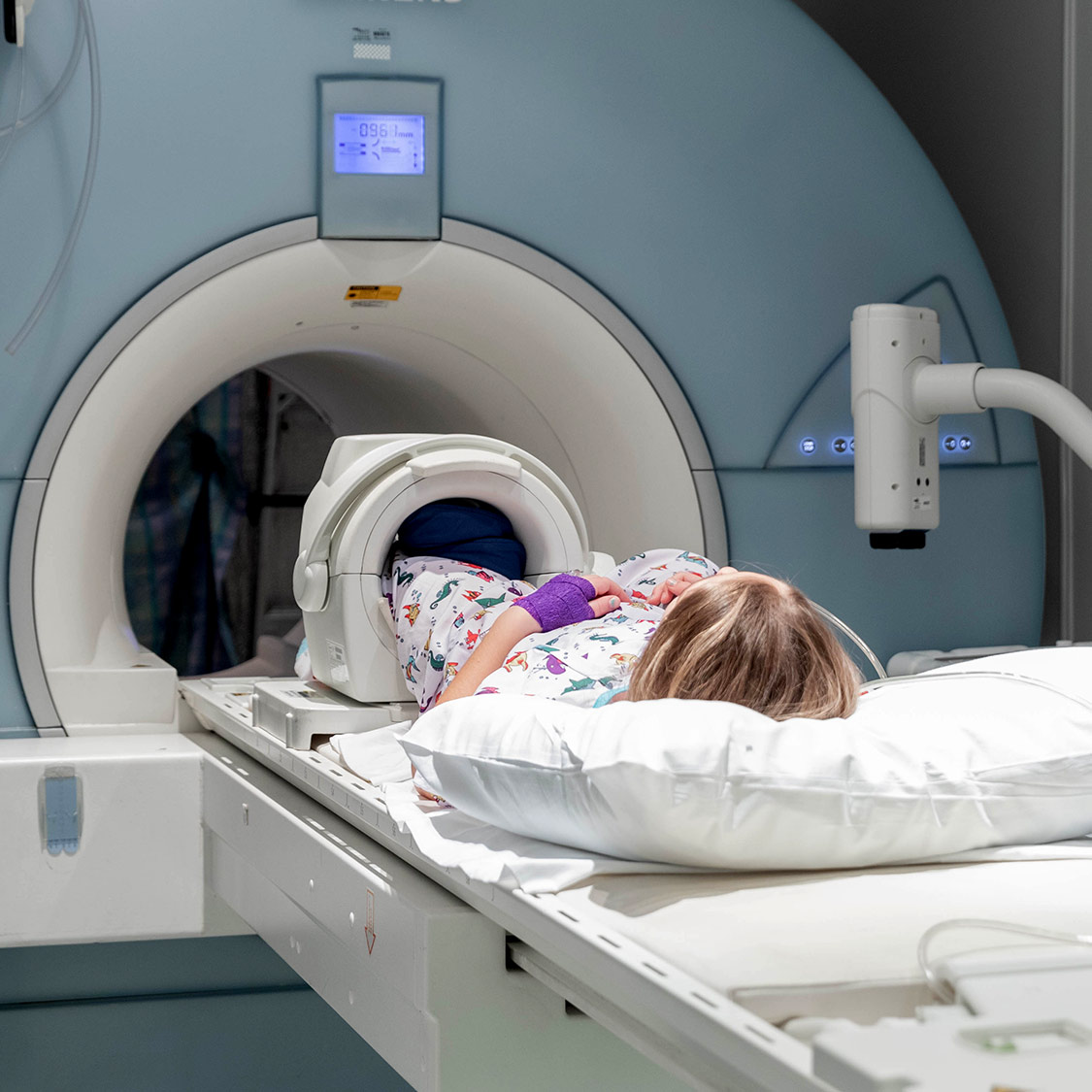 Pediatric patient recieving a scan