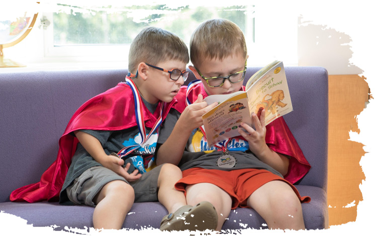 Two children reading